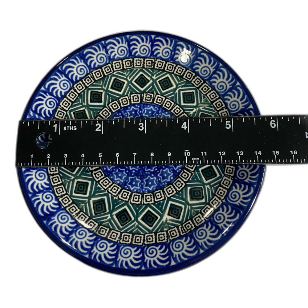 Polish Pottery Teacup and Saucer Hand Made Tea Pot with Lid Matching A.W-164 - Picture 6 of 12